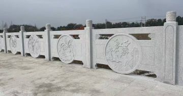 东莞芝麻白河道栏杆 石材栏杆