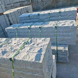 东莞芝麻白自然面整石 坐凳