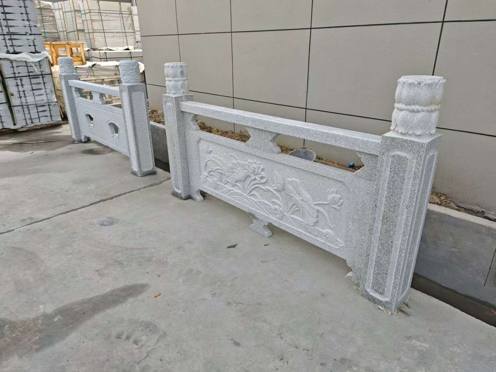 东莞芝麻白河道栏杆 石材栏杆